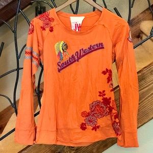 Johnny Was Southwestern Embroidered Tee Medium